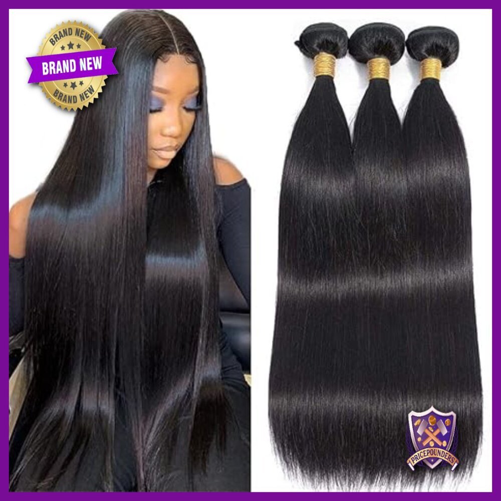 Brazilian Straight Human Hair Bundles 18 20 22 Inch 3 Pack